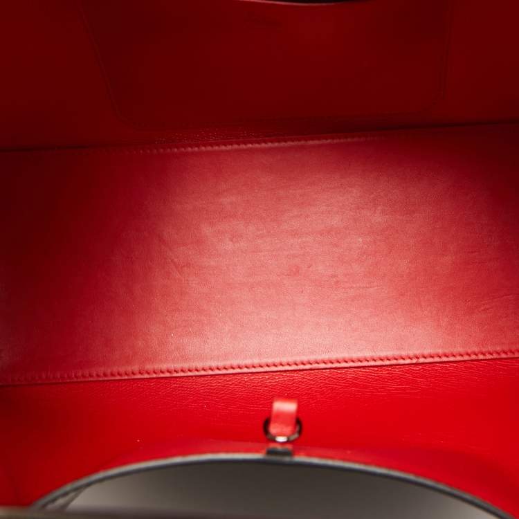 Pre Owned Christian Louboutin Black Embossed Patent Leather Large Cabarock Tote
