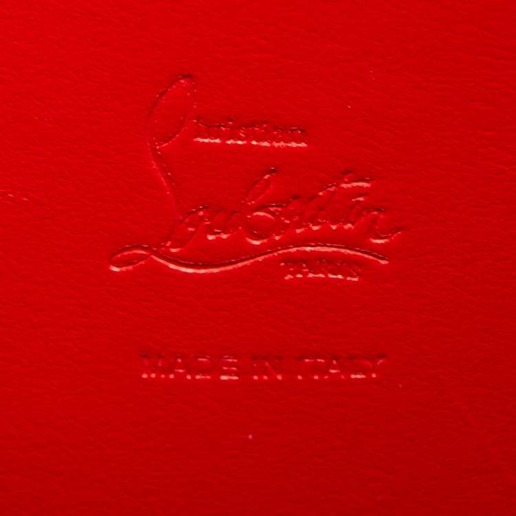 Pre Owned Christian Louboutin Black Embossed Patent Leather Large Cabarock Tote