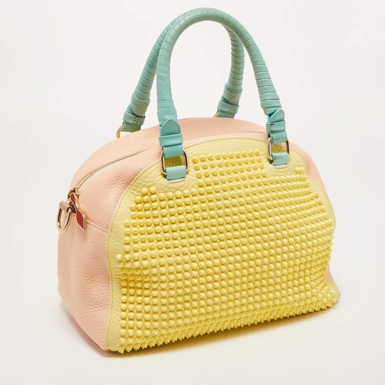 Pre Owned Christian Loboutin Multicolor Leather Studded Panettone Satchel 
