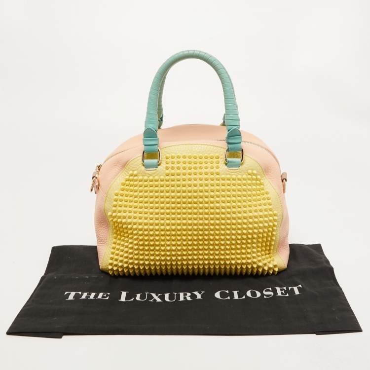 Pre Owned Christian Loboutin Multicolor Leather Studded Panettone Satchel 