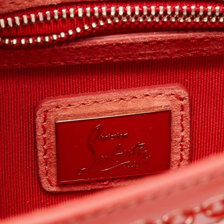 Pre Owned Christian Louboutin Orange Patent Leather Riviera Clutch