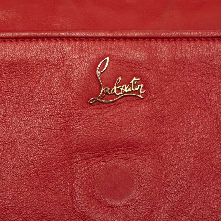 Pre Owned Christian Louboutin Multicolor Satin and Leather Sweet Charity Make Up Clutch Bag