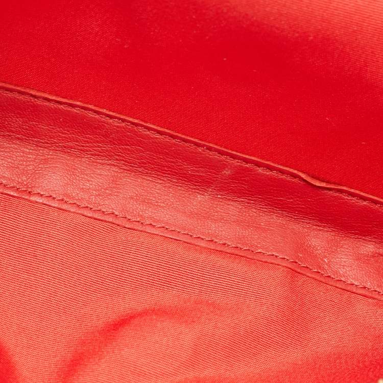 Pre Owned Christian Louboutin Multicolor Satin and Leather Sweet Charity Make Up Clutch Bag