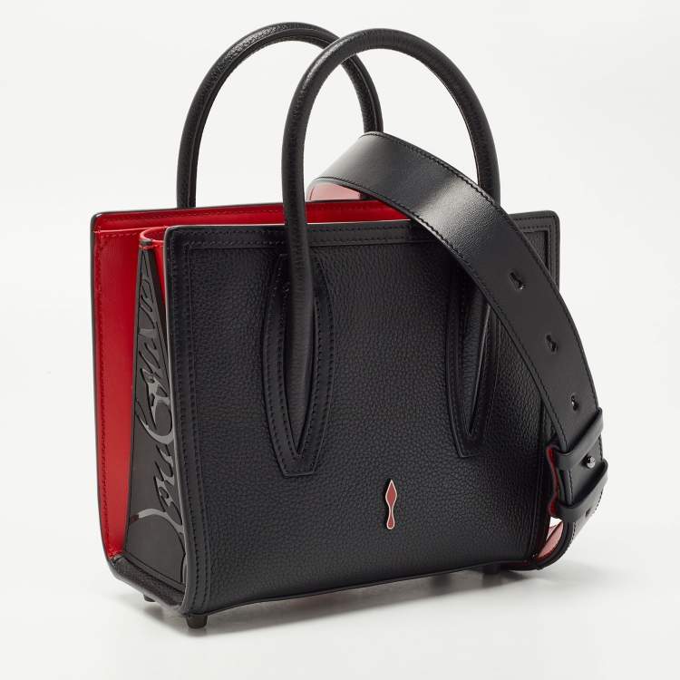 Pre Owned Christian Louboutin Black Leather Mini Paloma Tote