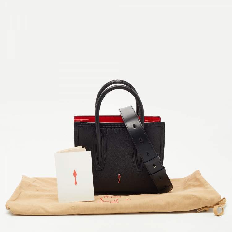 Pre Owned Christian Louboutin Black Leather Mini Paloma Tote