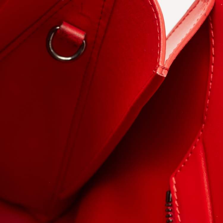 Pre Owned Christian Louboutin Black/Red Leather Medium Spike Paloma Tote