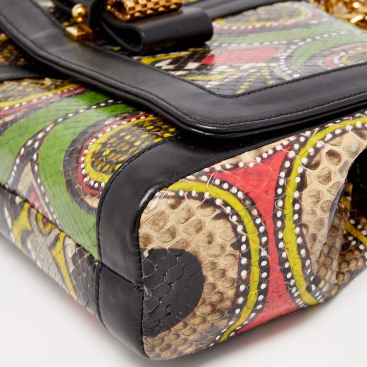 Pre Owned Christian Louboutin Multicolor Python Sweet Charity Shoulder Bag