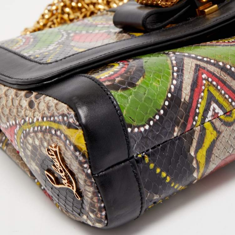 Pre Owned Christian Louboutin Multicolor Python Sweet Charity Shoulder Bag