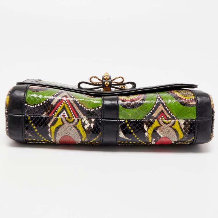 Pre Owned Christian Louboutin Multicolor Python Sweet Charity Shoulder Bag