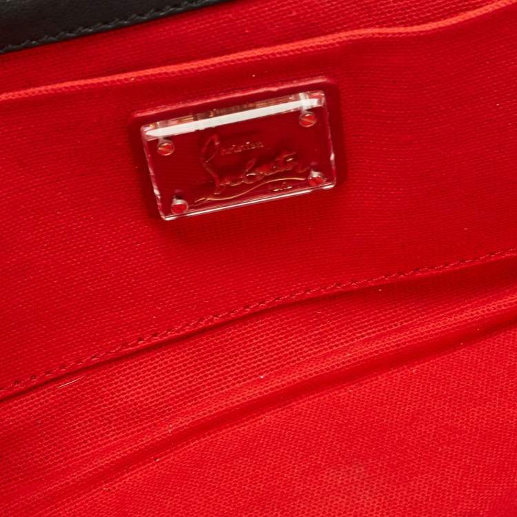 Pre Owned Christian Louboutin Multicolor Leather Spiral Detail Flap Clutch