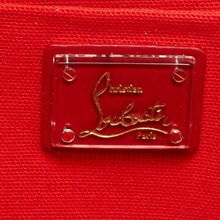 Pre Owned Christian Louboutin Multicolor Leather Spiral Detail Flap Clutch
