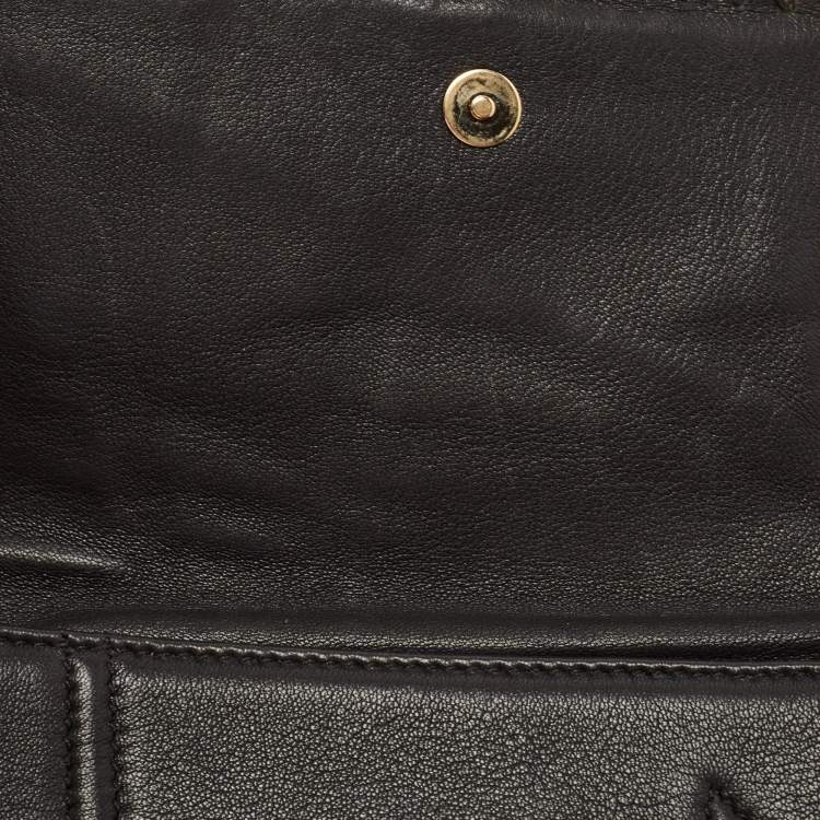 Pre Owned Christian Louboutin Multicolor Leather Spiral Detail Flap Clutch