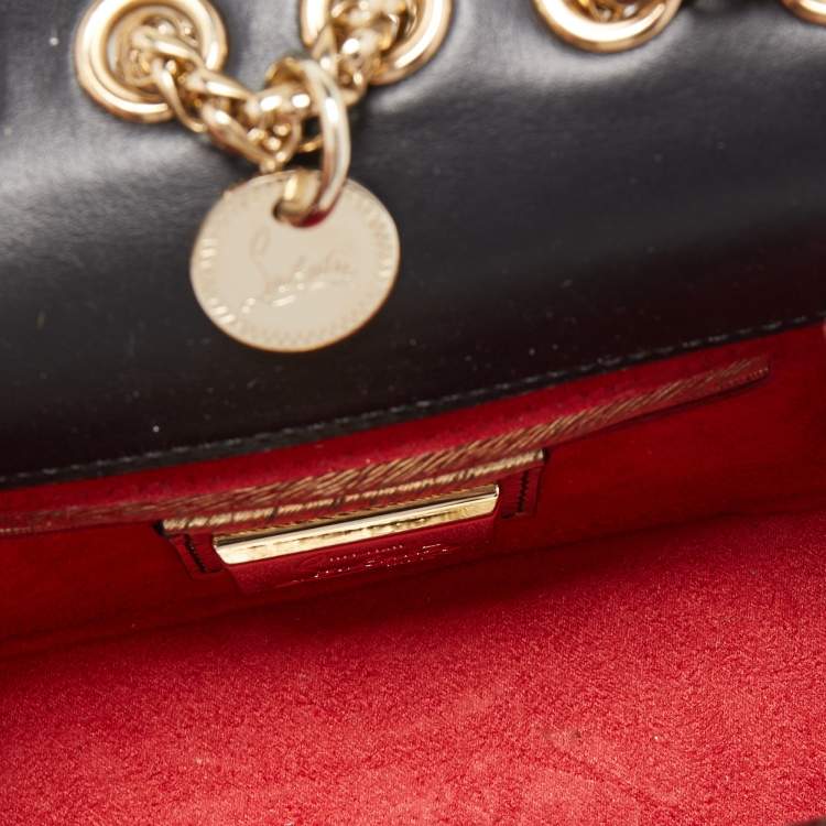 Pre Owned Christian Louboutin Multicolor Glitter and Leather Mini Spiked Sweet Charity Crossbody Bag