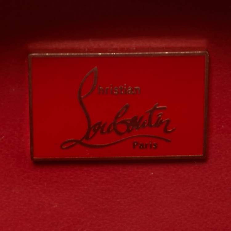 Pre Owned Christian Louboutin Black Leather Spike Mina Chain Clutch