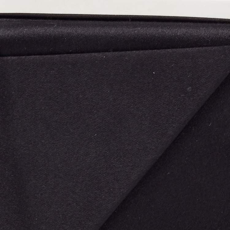 Pre Owned Christian Louboutin Black Satin Bow Clutch