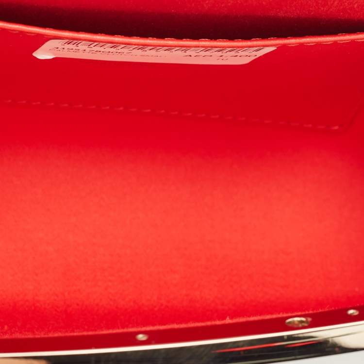 Pre Owned Christian Louboutin Silver Leather Small Crystal Embellished Moonlight Palmette Clutch 