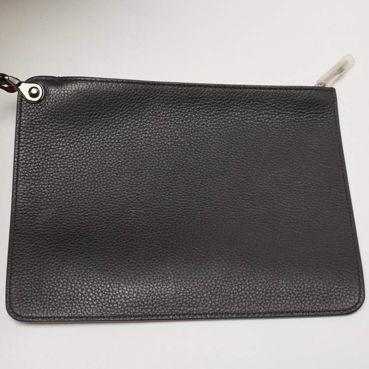 Pre Owned Christian Louboutin Black Leather and PVC East-West Cabata Tote