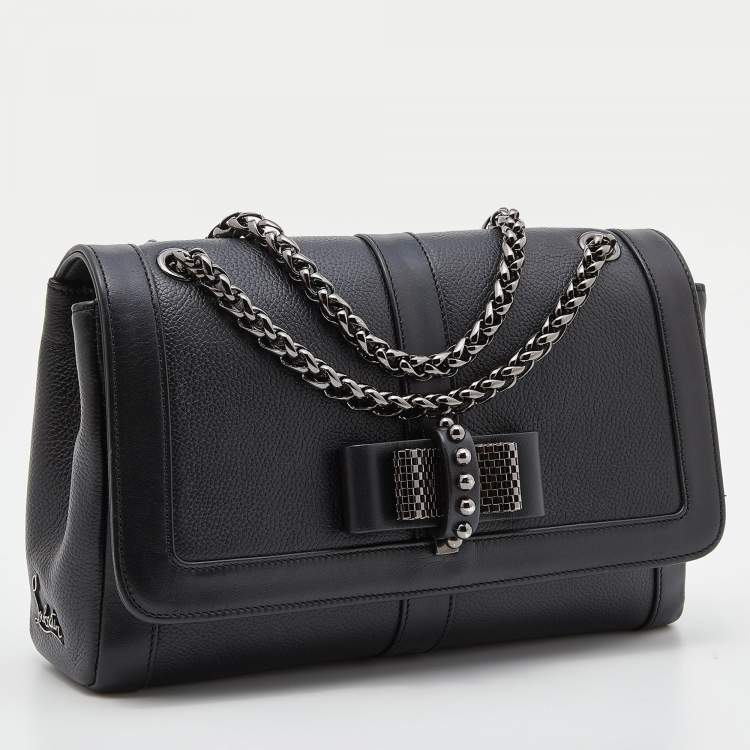 Pre Owned Christian Louboutin Black Leather Sweet Charity Shoulder Bag