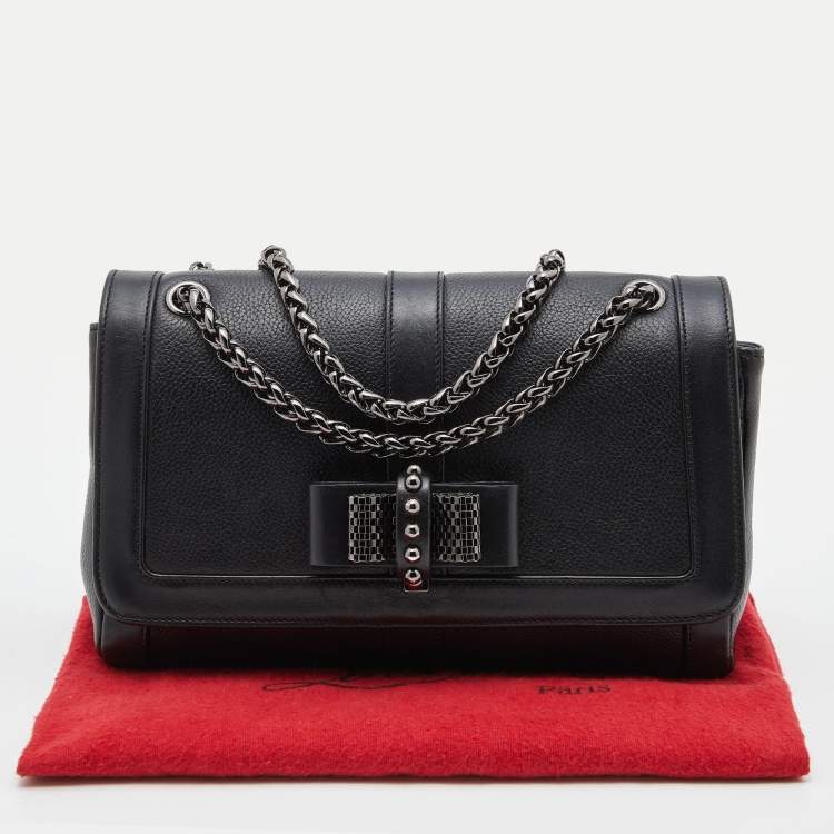 Pre Owned Christian Louboutin Black Leather Sweet Charity Shoulder Bag