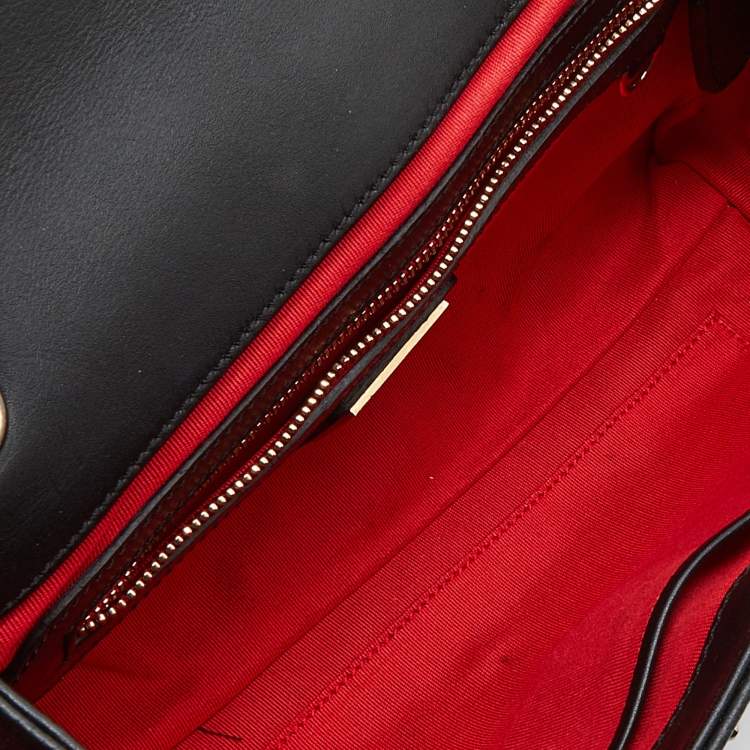Pre Owned Christian Louboutin Black Leather Sweet Charity Shoulder Bag