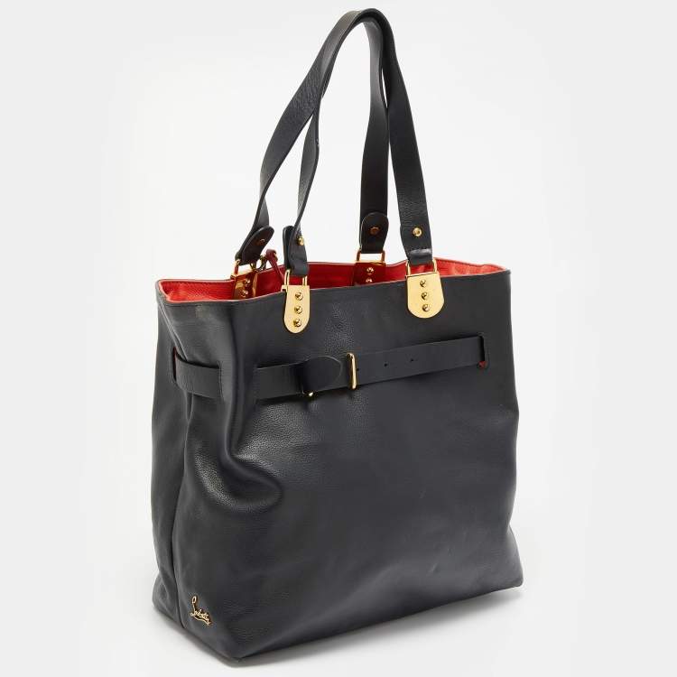 Pre Owned Christian Louboutin Black Leather Sybil Tote