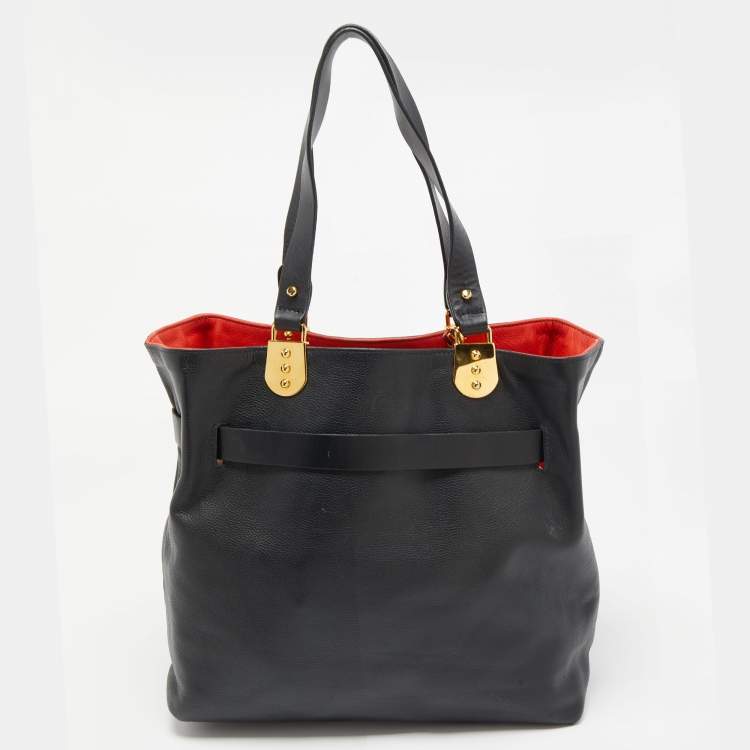 Pre Owned Christian Louboutin Black Leather Sybil Tote