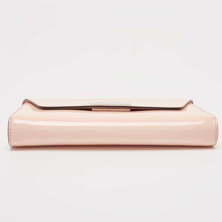Pre Owned Christian Louboutin Pink Patent Leather Vero Dodat Chain Clutch