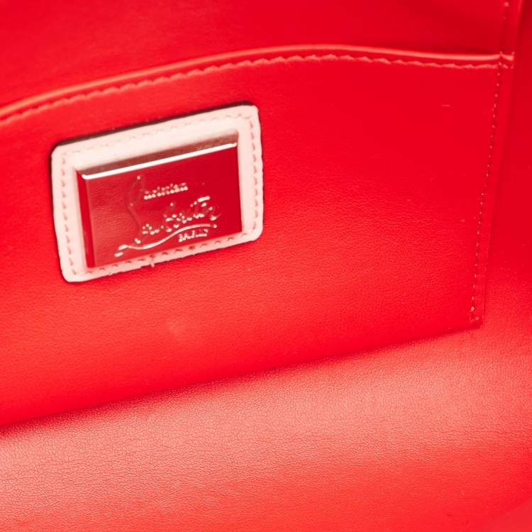 Pre Owned Christian Louboutin Pink Patent Leather Vero Dodat Chain Clutch