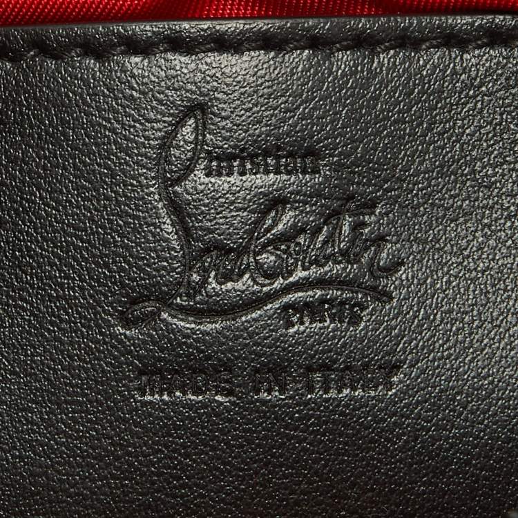 Pre Owned Christian Louboutin Black Nylon and Leather Spike Studded Belt Bag