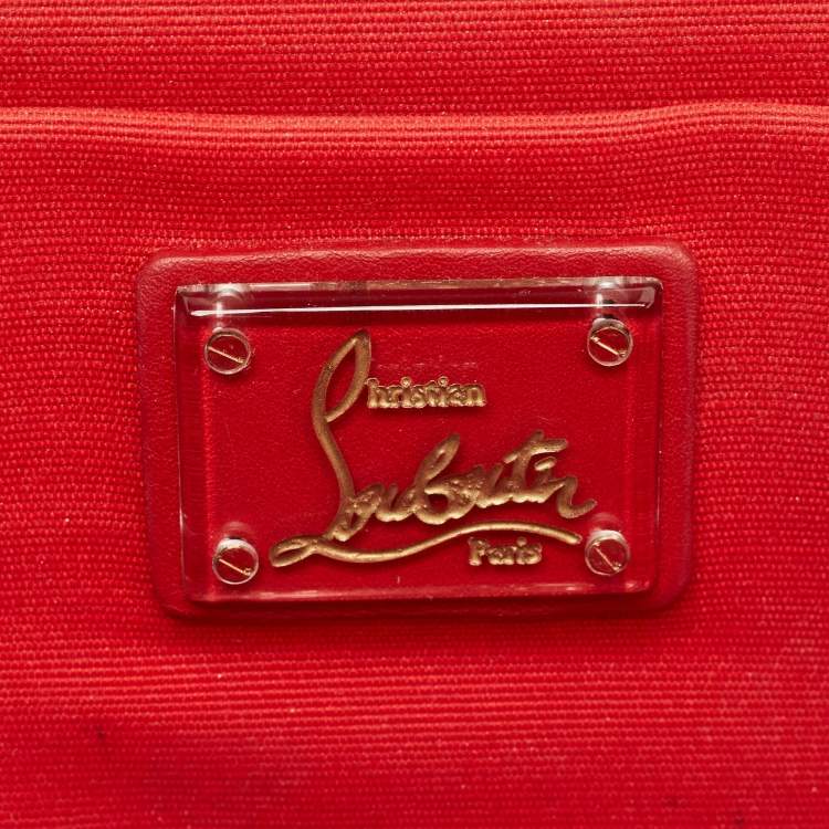 Pre Owned Christian Louboutin Multicolor Python Crystals Embellished Lock Frame Clutch
