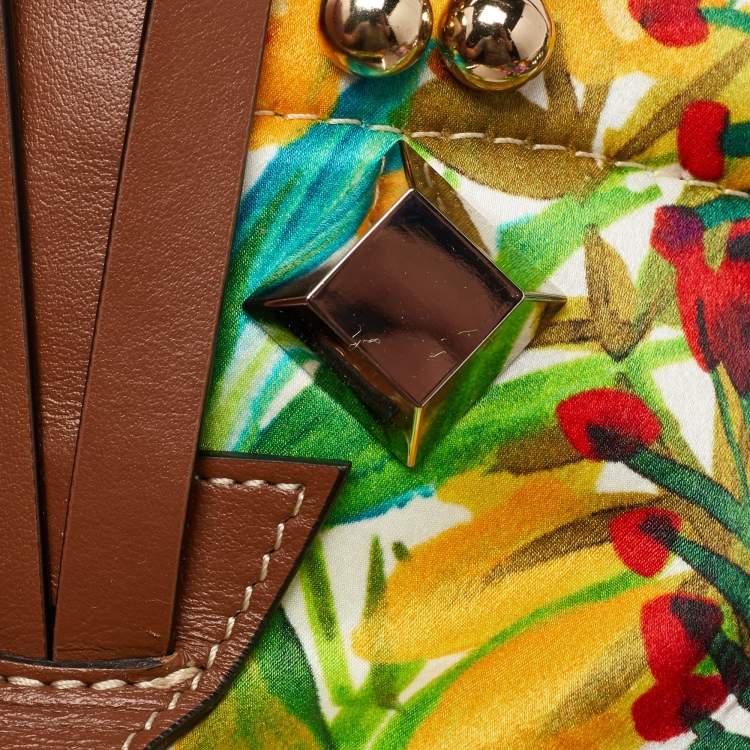 Pre Owned Christian Louboutin Multicolor Canvas and Leather Caracaba Embroidered/Studded Shopper Tote