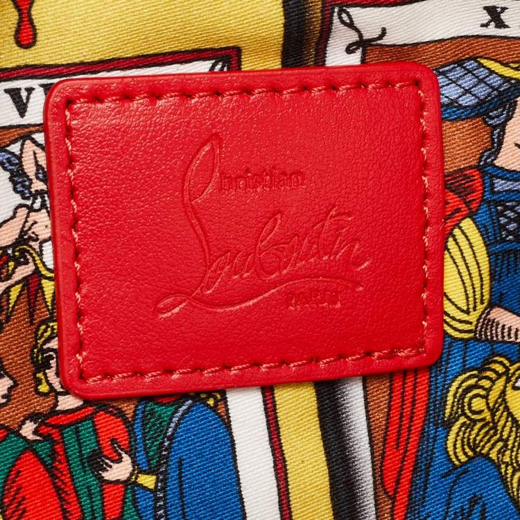 Pre Owned Christian Louboutin Multicolor Canvas and Leather Caracaba Embroidered/Studded Shopper Tote