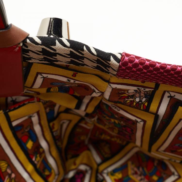Pre Owned Christian Louboutin Multicolor Canvas and Leather Caracaba Embroidered/Studded Shopper Tote