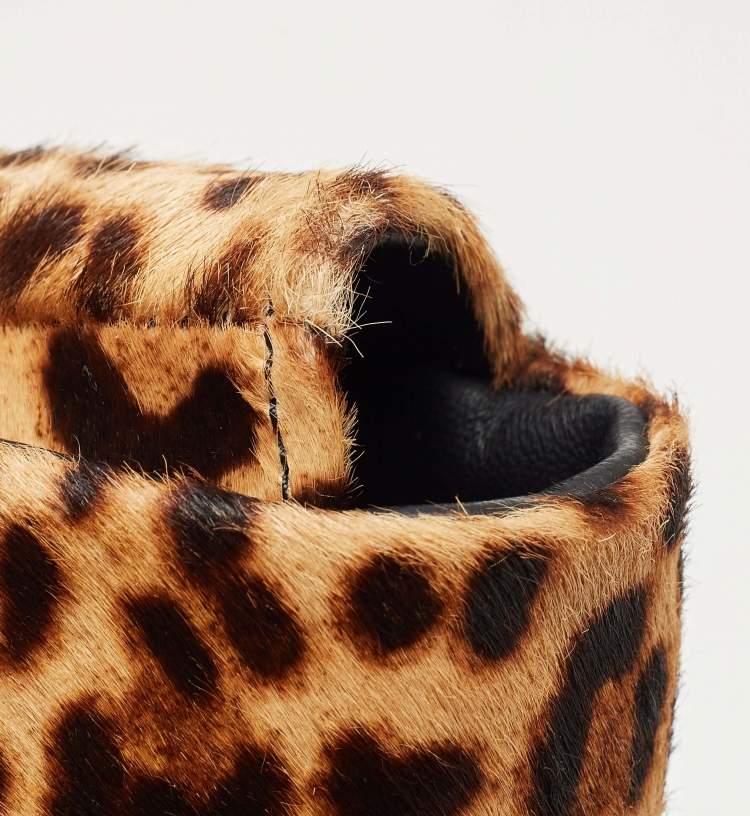 Pre Owned Christian Louboutin Beige/Black Leopard Print Calfhir Flap Clutch