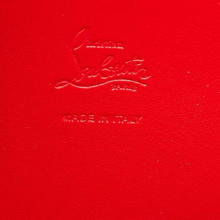 Pre Owned Christian Louboutin Off White Croc Embossed Leather Cabarock Shopper Tote