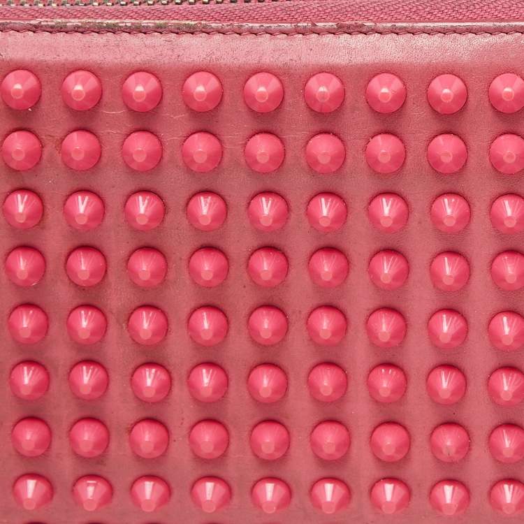 Pre Owned Christian Louboutin Pink Leather Panettone Continental Wallet