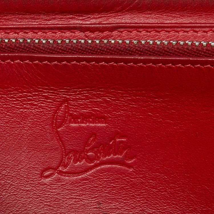 Pre Owned Christian Louboutin Pink Leather Panettone Continental Wallet