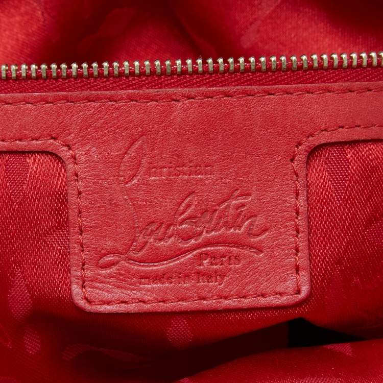 Pre Owned Christian Louboutin Beige Leather Zip Satchel