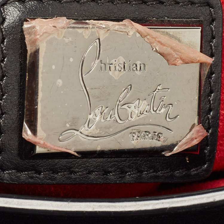 Pre Owned Christian Louboutin Black Leather Triloubi Chain Shoulder Bag