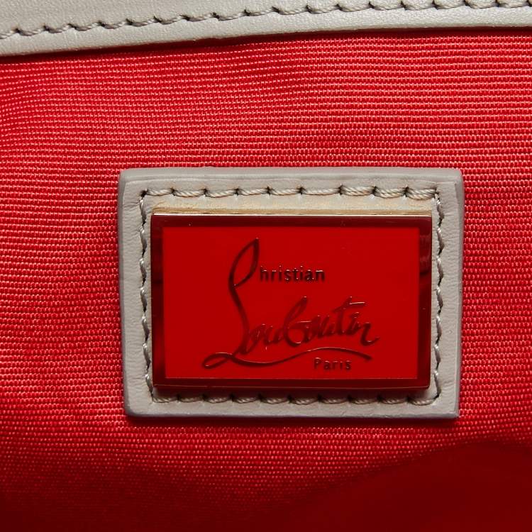 Pre Owned Christian Louboutin Pink/Grey PVC and Leather Stripe Tote