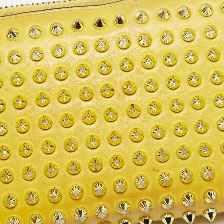 Pre Owned Christian Louboutin Yellow Leather Panettone Continental Wallet
