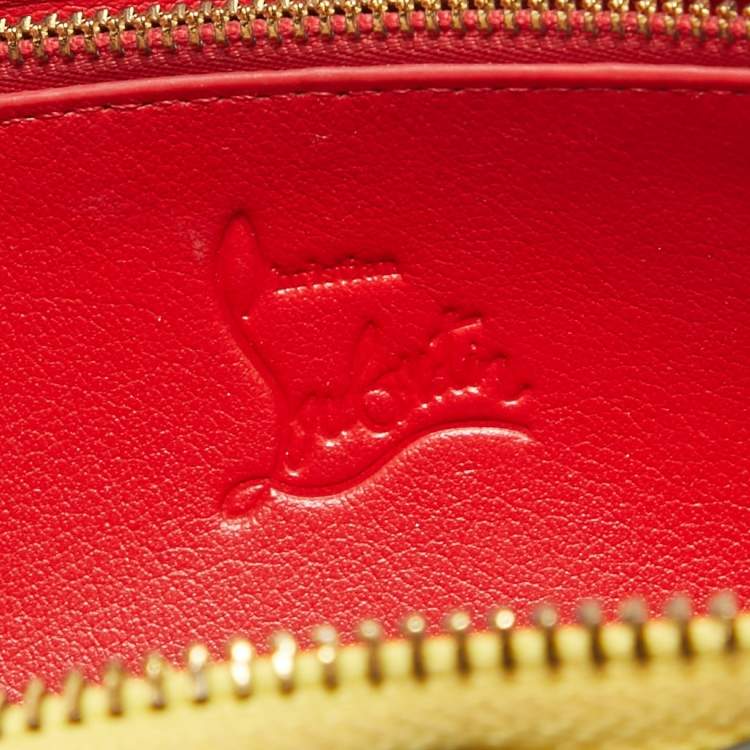 Pre Owned Christian Louboutin Yellow Leather Panettone Continental Wallet