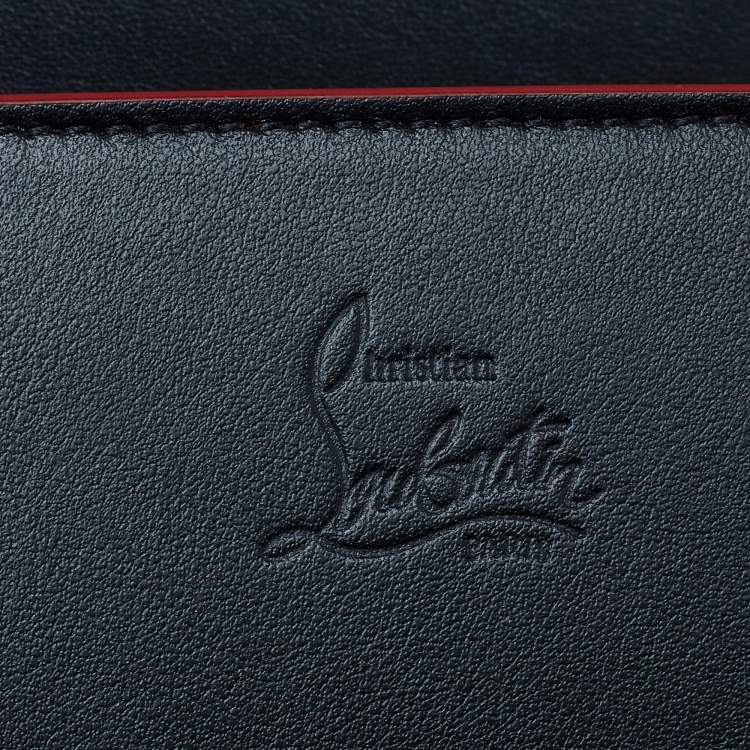 Pre Owned Christian Louboutin Black Leather Paloma Spiked Chain Clutch