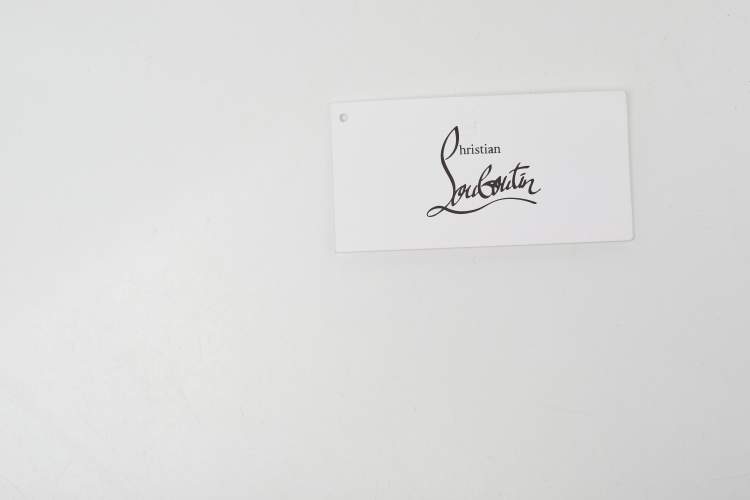 Pre Owned Christian Louboutin Black Leather Paloma Spiked Chain Clutch