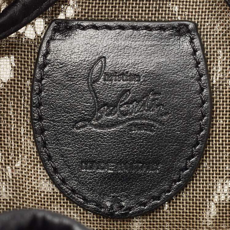 Pre Owned Christian Louboutin Black Lace, Feather and Leather Marie Jane Bucket Bag