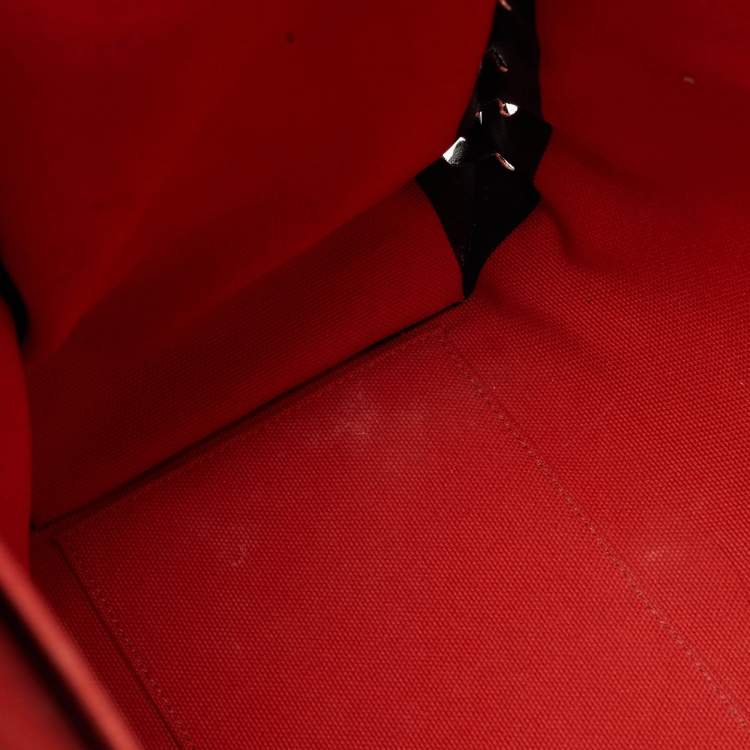 Pre Owned Christian Louboutin Black/Red Canvas Cabalace Tote
