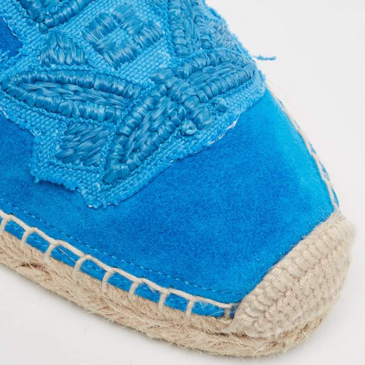Pre Owned Christian Louboutin Blue Suede and Leather  Nanou Orlato Espadrilles Size 36