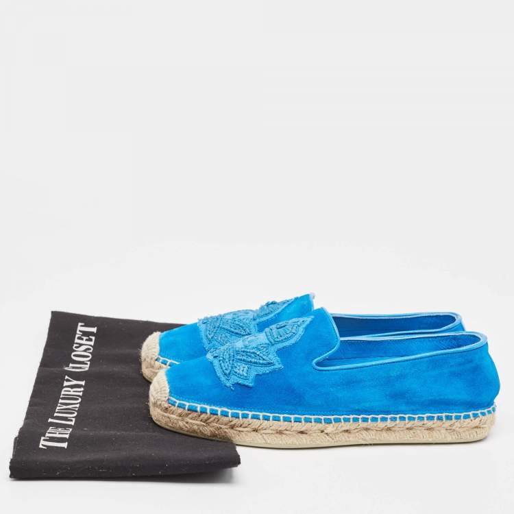 Pre Owned Christian Louboutin Blue Suede and Leather  Nanou Orlato Espadrilles Size 36