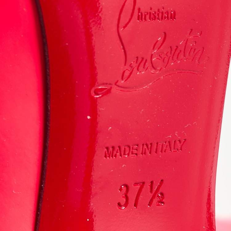 Pre Owned Christian Louboutin Neon Pink Leather So Kate Pumps Size 37.5