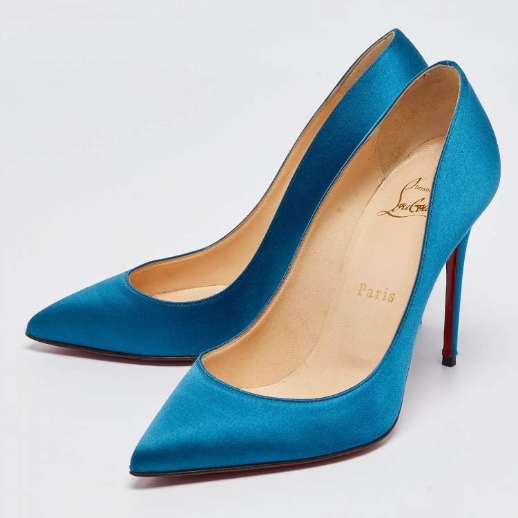 Christian Louboutin Blue Satin Pigalle Pumps Size 36.5 TLC